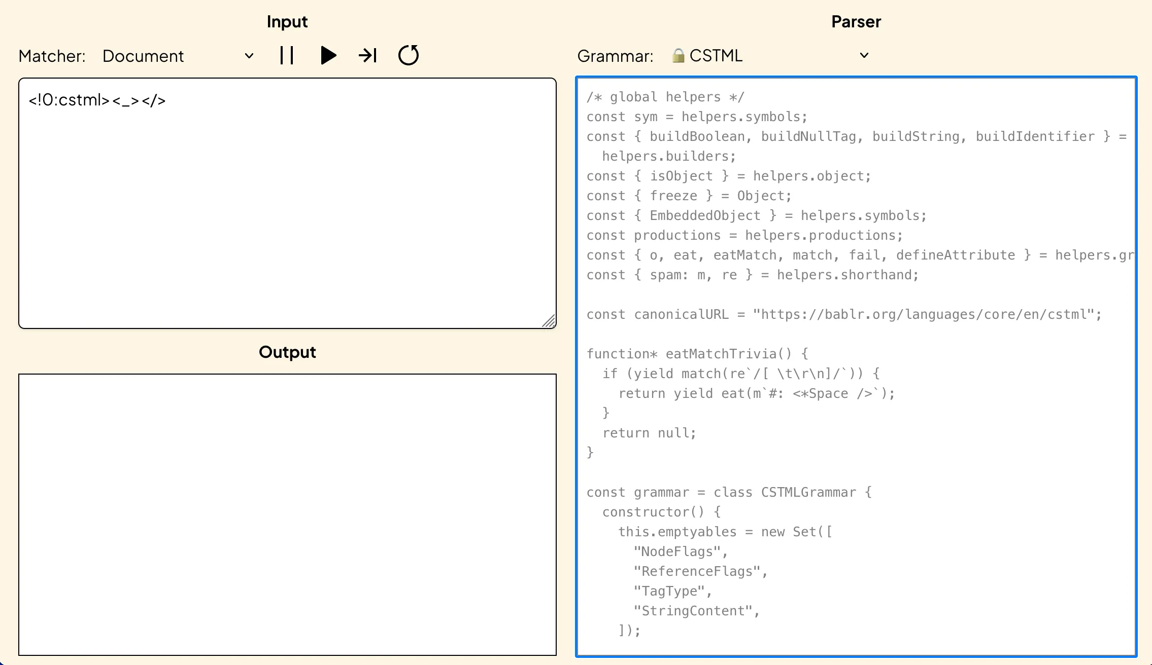 The plaground looks like this